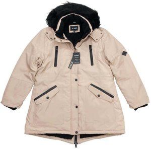 XOXO Sherpa Lined High Low Hem Removable Hood Coat